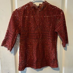 Zara Lacey Top - rust color